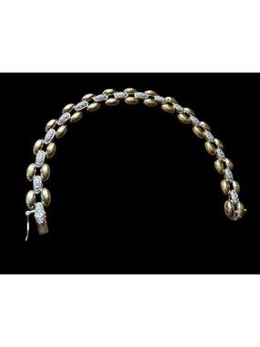 ROSS SIMONS 925 Gold Vermeil Sterling Silver Tennis Bracelet Diamond Accent 7”